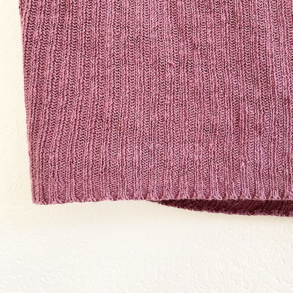 Free People Beach Women's 100% Linen Wrap Sweater Pink Knit Beachy Boho Large - Picture 10 of 11